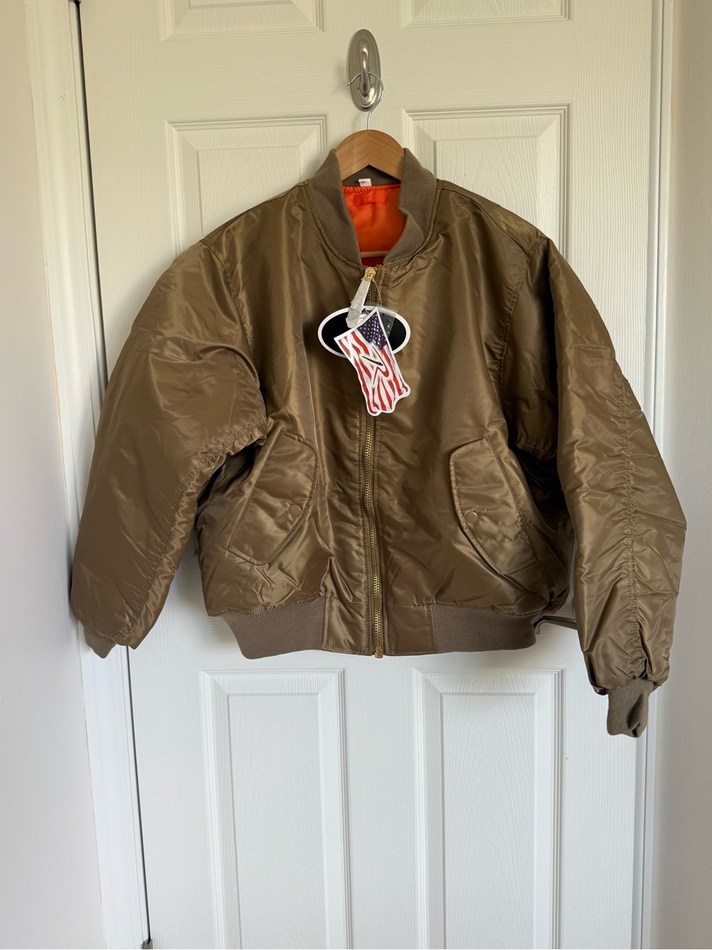 NWT Rothco MA-1 Flight Bomber Jacket Military Jacket, Size Medium - Gold